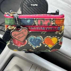 Dooney & Bourke Y2K  Hearts Small Coin Case w/Key Ring
